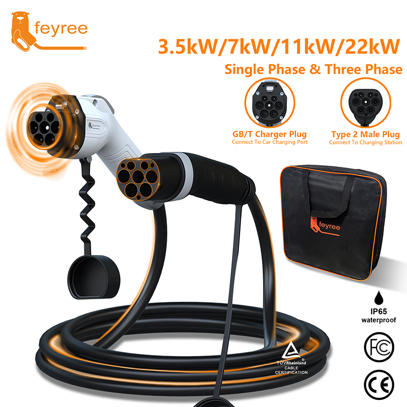 フェイリーEV充電ケーブル タイプ2オスプラグ - GB/T - Ev Charger Type 2 22Kw 32A 3 Phase のレビューと価格